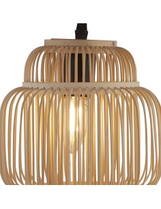Searchlight® I Настолна лампа x Java - черен метал и бамбуков абажур I 1 x E27 - EU60095BK - Цена | LEDs4economy 2