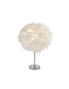 Searchlight® I Настолна лампа Hattie - бяло перо и хромиран метал I 1 x E14 - EU60392CC