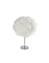 Searchlight® I Настолна лампа Hattie - бяло перо и хромиран метал I 1 x E14 - EU60392CC - 2