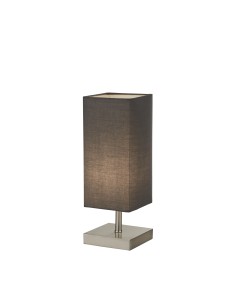 Searchlight® I Настолна лампа Valley - сатенено сребрист метал и тъмносив плат I 1 x E14 - EU60424SS - Цена | LEDs4economy