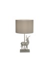 Searchlight® I Настолна лампа Deer - сребриста смола и сив текстилен абажур I 1 x E27 - EU60436SI
