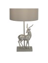 Searchlight® I Настолна лампа Deer - сребриста смола и сив текстилен абажур I 1 x E27 - EU60436SI - 2