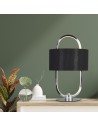 Searchlight® I Настолна лампа Madrid - хромиран метал и черен текстилен абажур I 1 x LED - EU62801CC - 5
