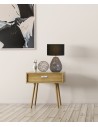 Searchlight® I Настолна лампа Devon, черно перфорирано стъкло с черен лен I 1 x E27 - EU65420BK - 5