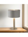 Searchlight® I Настолна лампа London - сатениран сребрист и сив кадифен абажур I 1 x E27 - EU65721GY - 5