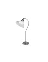 Searchlight® I Настолна лампа Bistro III - сатенено сребърна и стъкло Holphane Style I 1 x E27 - EU7180SS