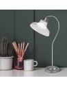 Searchlight® I Настолна лампа Bistro III - сатенено сребърна и стъкло Holphane Style I 1 x E27 - EU7180SS - 5