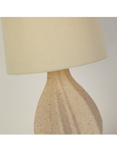 Searchlight® I Настолна лампа Twist, керамична с ленен абажур I 1 x E14 - EU74210CR - Цена | LEDs4economy 2