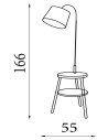 Searchlight® I Лампион Ridge Shelf - черен метал, дърво и бял плат I 1 x E27 - EU74730BK - 4