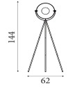 Searchlight® I Лампион Blink Tripod - черен матов метал и златист цвят I 1 x E27 - EU8022BK - 4