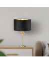 Searchlight® I Настолна лампа Palm - сатенен месинг и черен кадифен абажур I 1 x E27 - EU81212BK - 5
