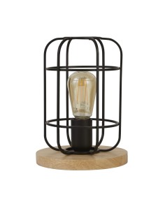 Searchlight® I Настолна лампа Vision - матово черно, метал и дърво I 1 x E27 - EU81951-1BK - Цена | LEDs4economy 2