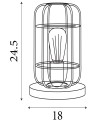 Searchlight® I Настолна лампа Vision - матово черно, метал и дърво I 1 x E27 - EU81951-1BK - 4