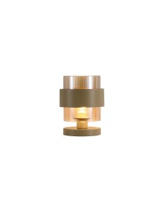 Searchlight® I Настолна лампа Royal, пясъчен метал, кехлибарено оребрено стъкло I 1 x E27 - EU82437-1SA - Цена | LEDs4economy