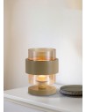 Searchlight® I Настолна лампа Royal, пясъчен метал, кехлибарено оребрено стъкло I 1 x E27 - EU82437-1SA - 5
