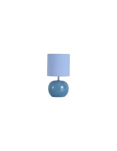 Searchlight® I Настолна лампа Fete, синьо стъкло с ленен абажур I 1 x E27 - EU85474AZ - Цена | LEDs4economy 2