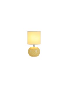 Searchlight® I Настолна лампа Fete, жълто стъкло с ленен абажур I 1 x E27 - EU85474YL - Цена | LEDs4economy