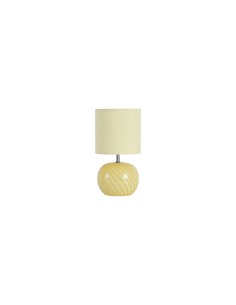 Searchlight® I Настолна лампа Fete, жълто стъкло с ленен абажур I 1 x E27 - EU85474YL - Цена | LEDs4economy 2