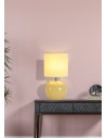 Searchlight® I Настолна лампа Fete, жълто стъкло с ленен абажур I 1 x E27 - EU85474YL - 5
