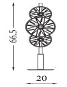 Searchlight® I Настолна лампа Wagon Wheel - бронзов метал, прозрачно, кехлибарено стъкло I 6 x G9 - EU88211-6BZ - 4