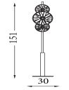 Searchlight® I Лампион Wagon Wheel 6L - бронзов метал, прозрачно, кехлибарено стъкло I 6 x G9 - EU88212-6BZ - 4