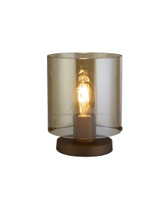 Searchlight® I Настолна лампа Sweden, метална, цвят мока с кехлибарено стъкло I 1 x E27 - EU88913-1MO - Цена | LEDs4economy