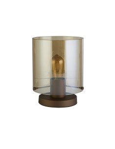 Searchlight® I Настолна лампа Sweden, метална, цвят мока с кехлибарено стъкло I 1 x E27 - EU88913-1MO - Цена | LEDs4economy 2