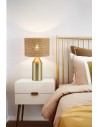 Searchlight® I Настолна лампа Pheobe, златист метал с абажур от ратан I 1 x E27 - EU89745GO - 5