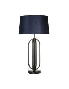 Searchlight® I Chic Настолна лампа - черен метал с тъмносин абажур I 1 x E27 - EU91101AZ - Цена | LEDs4economy
