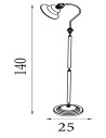 Searchlight® I Лампион Adjustable Floor - Античен месинг, метал и стъкло Scavo I 1 x E27 - EU9122AB - 3