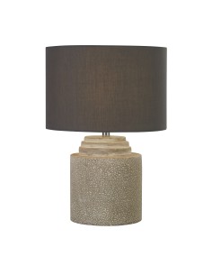 Searchlight® I Настолна лампа Zara - циментова основа и текстилен абажур I 1 x E14 - EU9260GY - Цена | LEDs4economy