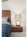 Searchlight® I Настолна лампа Elegant - матово черно метално покритие с естествен абажур I 1 x E27 - EU93101NA - 5