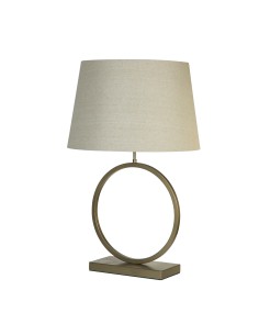 Searchlight® I Настолна лампа Elegant - бронзов метал с естествен абажур I 1 x E27 - EU93102NA - Цена | LEDs4economy 2
