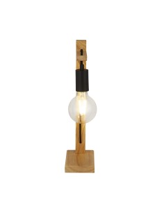 Searchlight® I Настолна лампа Woody - естествено дърво и черен метал I 1 x E27 - EU95041-1BR - Цена | LEDs4economy