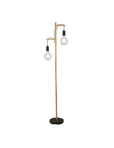 Searchlight® I Лампион Woody - естествено дърво и черен метал I 2 x E27 - EU95041-2BR - Цена | LEDs4economy