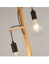 Searchlight® I Лампион Woody - естествено дърво и черен метал I 2 x E27 - EU95041-2BR - 3