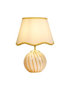 Searchlight® I Настолна лампа Celine, жълто раирано стъкло I 1 x E14 - EU99410YL - Цена | LEDs4economy
