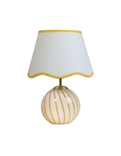 Searchlight® I Настолна лампа Celine, жълто раирано стъкло I 1 x E14 - EU99410YL - Цена | LEDs4economy 2