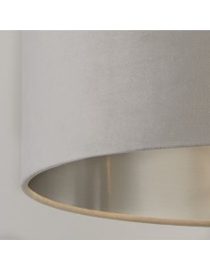 Searchlight® I Абажур - светло сиво кадифе и сребриста вътрешна част £45 I x Adaptable B22 E14 E27 - SO51203GY - Цена | LEDs4eco 2