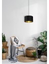 Searchlight® I Абажур - черен кадифе и златен вътрешен слой 50 см I x Adaptable B22 E14 E27 - SO51204BK - 4