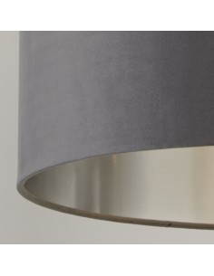 Searchlight® I Абажур Основа - тъмносив кадифен и сребрист вътрешен слой 50 I x Adaptable B22 E14 E27 - SO51204DGY - Цена | LEDs 2