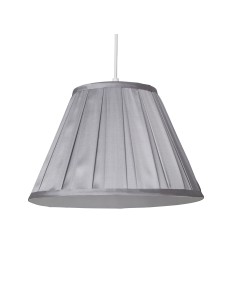 Searchlight® I Копринен абажур Raye Taper Pleat 30 см, сребрист I x Adaptable B22 E14 E27 - SO701934 - Цена | LEDs4economy 2