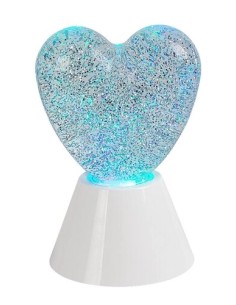 Rabalux Sparkly, декоративна пластмасова лампа с форма на сърце, LED 0.8W, RGB смяна на цвета и движеща се блестяща течност - 7 