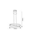 Rabalux Adalind, полилей, черно и златно, метална лампа, черен PVC кабел, 40W, 2200lm, 3000K, D60cm, H150cm - 72149 - 8