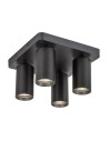 Rabalux Yorli, спот, черен алуминиев, GU10 4xMAX7W, Д22xШ22см, Д5.5см, В13.5см, без крушка, IP20 - 73084 - 4