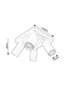 Rabalux Yorli, спот, черен алуминиев, GU10 4xMAX7W, Д22xШ22см, Д5.5см, В13.5см, без крушка, IP20 - 73084 - 6