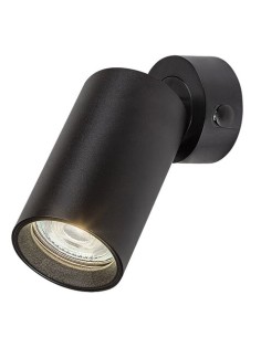 Rabalux Yorli, спот, черен алуминиев, GU10 1xMAX7W, D5.5см, монтажен диаметър 5.5см, H13.5см, без крушка, IP20 - 73081 - Цена | 