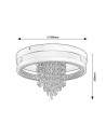 Rabalux Maribell, плафон черен метален с прозрачен стъклен кристален абажур, 20W, 1000lm, 3000-4000K, CCT - 71352 - 10
