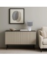 Rabalux Luxin, настолна лампа от тонирано стъкло със сив текстилен абажур, E14 1xMAX40W - 74047 - 7