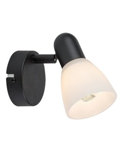 Rabalux Soma, спот черен метален с бял стъклен абажур, E14 1x40W, H13см, диаметър на монтаж 8см, IP20 - 73091 - Цена | LEDs4econ